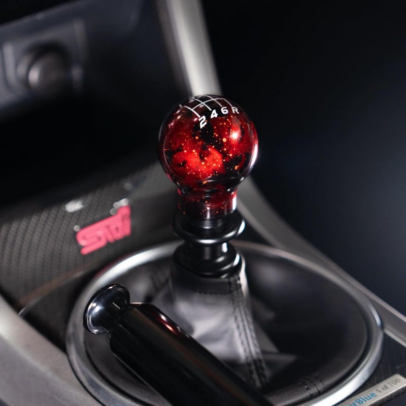 Billetworkz Cosmic Space Shift Knob Compatible with Subaru 6 Speed WRX: 2015-25 / STI: 2004-21, Cosmic Red - Image 2